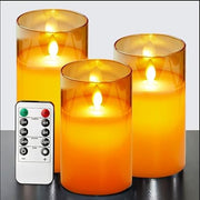 Flammenzauber LED Kerzen Set mit Fernbedienung Echtwachskerzen Flackerlicht