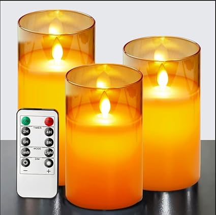 Flammenzauber LED Kerzen Set mit Fernbedienung Echtwachskerzen Flackerlicht