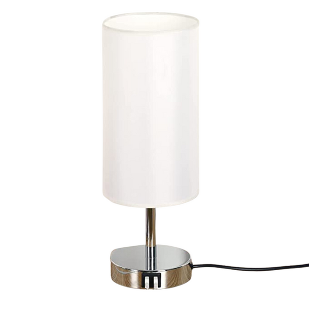 LumoTouch dimmbare LED Tischlampe mit USB Holzfuß für Schlafzimmer und Büro