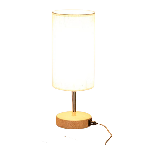 LumoTouch dimmbare LED Tischlampe mit USB Holzfuß für Schlafzimmer und Büro