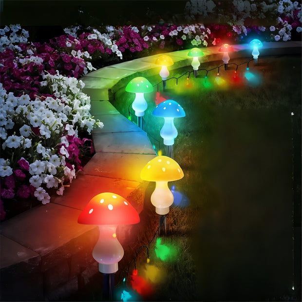 Pilzform Gartenlampe solar warmweiß für märchenhafte Atmosphäre außen