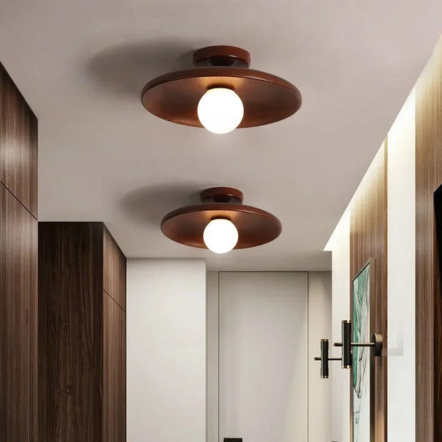 Holz Deckenlampe warmes Licht für Wohnzimmer Schlafzimmer Flur
