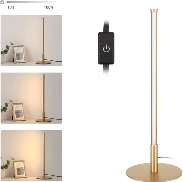 Goldene LED Tischlampe modern dimmbar für Wohnzimmer Schlafzimmer Büro