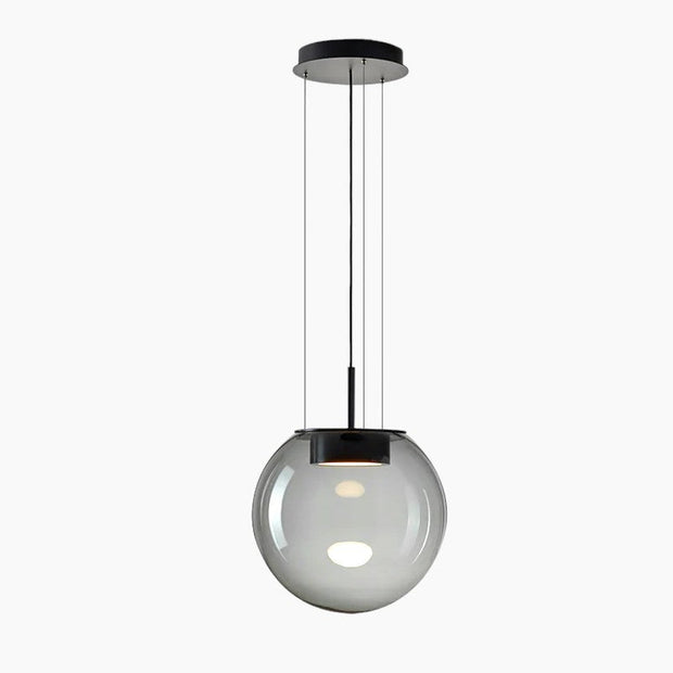 LichtEleganz Pendelleuchte mit galvanisiertem Metallgehäuse und luxuriösem Glaslampenschirm, AC-betrieben - Knopfschalter